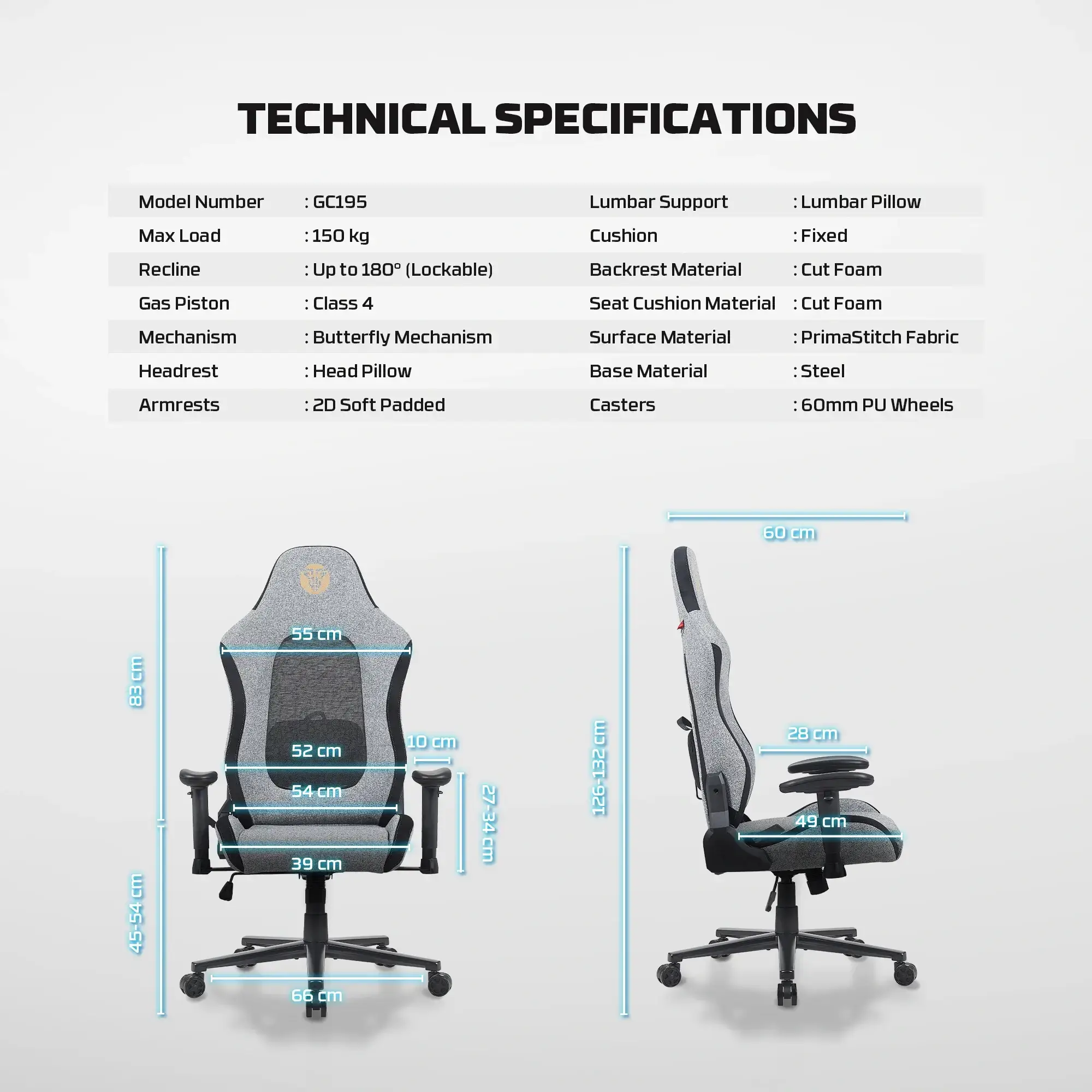FANTECH GC195 GAMING CHAIR FANTECH GC195 GAMING CHAIR